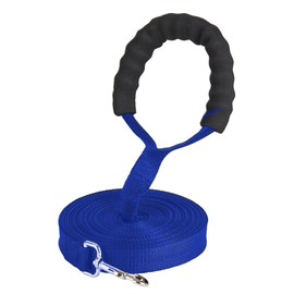 ECOMM369 6M Blue Nylon Double Dog Leash with Comfortable Padded Handle, Durable, Strong Lead - Walking, Jogging, and Running for Small, Medium and Large Dogs