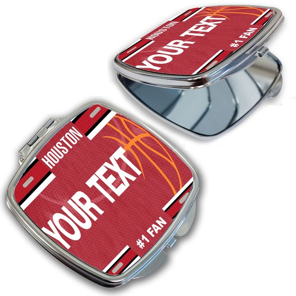 BRGiftShop Personalized Custom Name Basketball Team Houston Compact Pocket Cosmetic