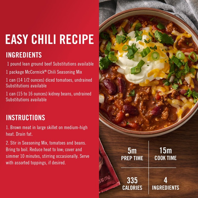 McCormick Original Chili Seasoning Mix, 1.25 oz