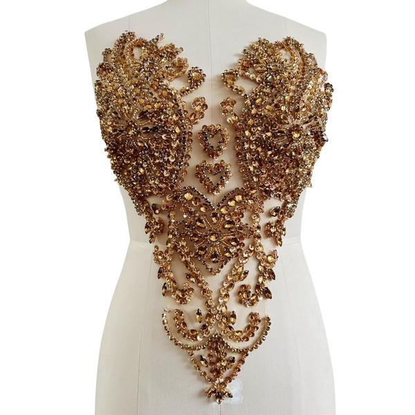 Handmade Shinning Rhinestones lace Applique Pure handsewing Beads Crystal Sequins
