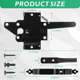 Wmebee Heavy Duty Self-Locking Gate Latch for Wooden Fence, Post Mount Automatic Gate Lock Gravity Fence gate Hardware for Secure Pool, Outdoor Garden, Metal Gates Vinyl Fences, Black Finish
