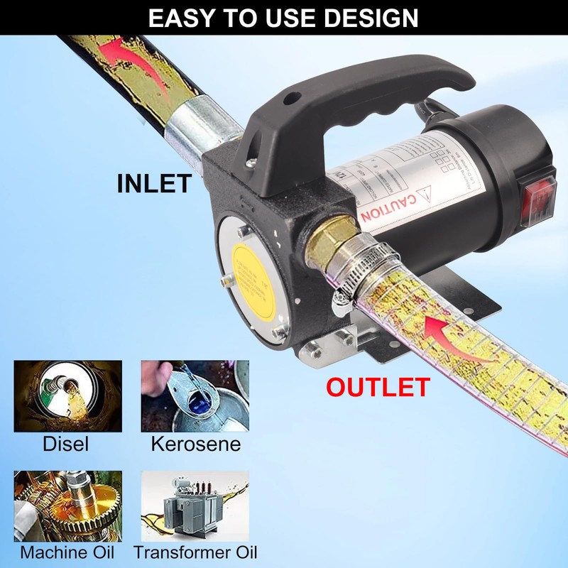 Diesel Transfer Pump 12V DC 10GPM Portable Fuel Transfer Pump
