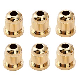 TUOREN Guitar String Through Body String Ferrules Compatible with Vintage Telecaster Strat Style Electric Guitar (Gold)