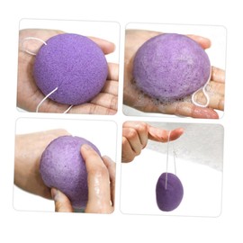 FOMIYES 6 Pieces Natural Face Cleansing Sponge Puff Set Semicircular Design Gentle Makeup Remover for