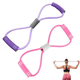 2 PCS 8 Shaped Resistance Bands,Rope 8 Stretch Yoga Fitness Band for Women and Men,Exercise Bands for Arm Back Shoulder Stretch,Shoulder Stretch Strength Training, for Women Men Home Workout.