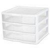 Sterilite 3-Pack Wide 3 Drawer Unit, Plastic Desktop Organizer with