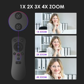 VIZOLINK W12S Webcam 4K 30FPS, UHD Webcam with Microphone and Remote Control, Auto Focus, 4X Zoom, 85° Field of View, Noise Cancellation, Light Correction, Plug & Play, Data Protection, for
