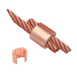 BEKMLOD 5Pcs U Shaped Thick Copper Crimping Terminal Connector Kit, Copper Crimping Sleeve, Non Insulated Copper Wire and Wire Connection Terminals, Suitable for 1,2,3 Awg Gauge