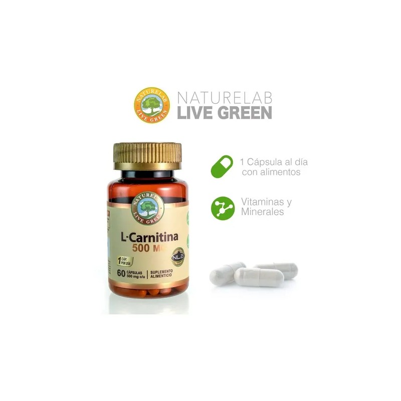 L-carnitina - Minerales - 60 Cápsulas De 500mg- Naturelab Sabor