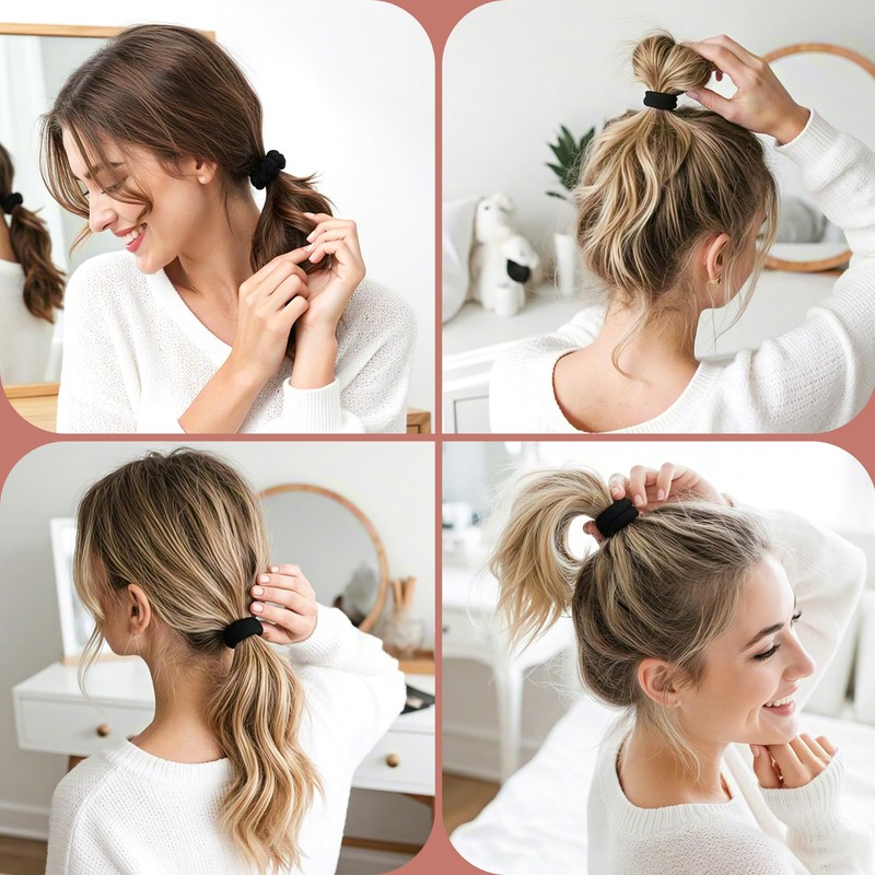 Elastici per capelli da ragazza, 6 mm, confezione da 50