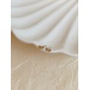 10k bell ribbon earrings ultra-mini gold earrings gift package /