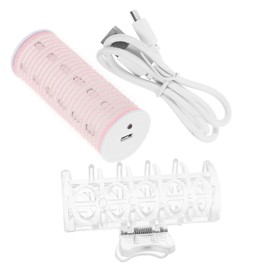 SAFIGLE Charging Bang Roller Automatic Heating Hair Curler for Effortless Styling Lightweight and Portable Hairdressing Tool for Women for Travel and Daily Use Pink