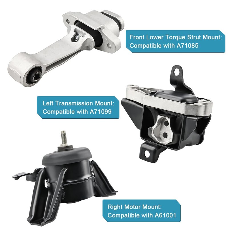 JDMON 3Pcs Engine Motor & Transmission Mount Kit Replacement for