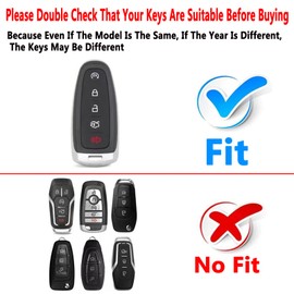 ShuDay Key Fob Cover Case Compatible with Ford Edge Focus Escape Expedition Explorer Flex C-Max Taurus Lincoln MKS MKT MKX Navigator Accessories (White)