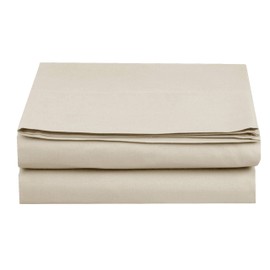 Elegant Comfort Premium Hotel Quality 1-Piece Flat Sheet, Luxury and Softest 1500 Premium Hotel Quality Microfiber Bedding Flat Sheet, Wrinkle-Free, Stain-Resistant, California King, Cream