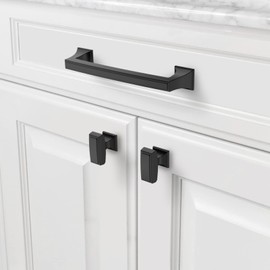 Asidrama 6 Pack 5 Inch(128mm) Matte Black Kitchen Cabinet Handles, Cabinet Pulls Kitchen Cabinet Hardware Cupboard Handles Drawer Handles Dresser Pulls