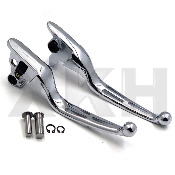 XKH- Chromed Brake Clutch Hand Levers Compatible with 2008-2013 Touring and Trike 2014-later FLHR and FLHRC (DOES NOT fit models equipped with hydraulic clutch [B019RBMCSU]