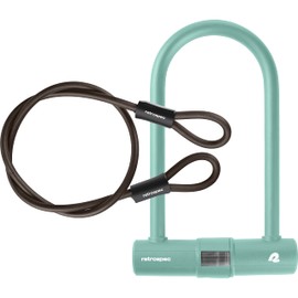 Retrospec Lookout Bike Lock with 14mm Hardened Steel U-Lock & 4ft Security Cable - Anti-Theft Protection for Mountain Bikes & eBikes