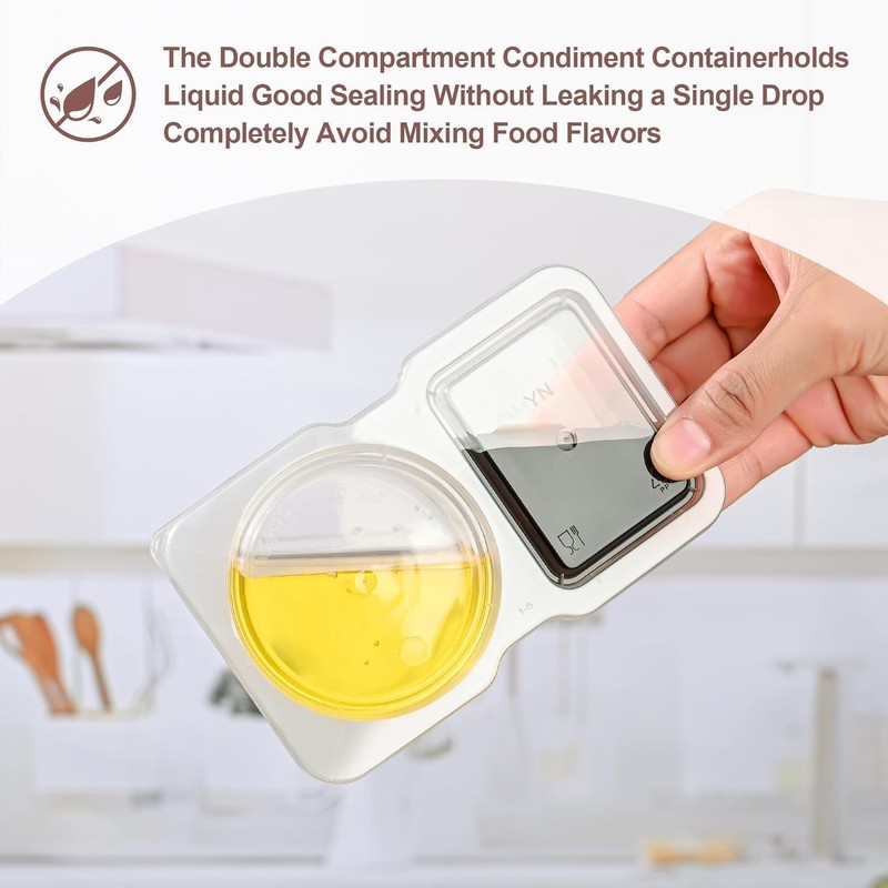 20 Sets Reusable Snack Pack Containers, Double Compartment Snack Containers