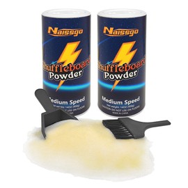 Naissgo Shuffleboard Sand Wax Shuffleboard Powder Set with Small Brush & Pan, 2 Cans(2×14 oz)