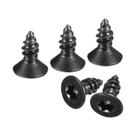 sourcing map #8 x 3/8-inch Flat Head Torx/Star Wood Screws, 100 Pcs 304 Stainless Steel, Full Threaded, Black Coated, Self-Tapping Screws Fit T20 Bit for Wood, Plastic and Soft Metal