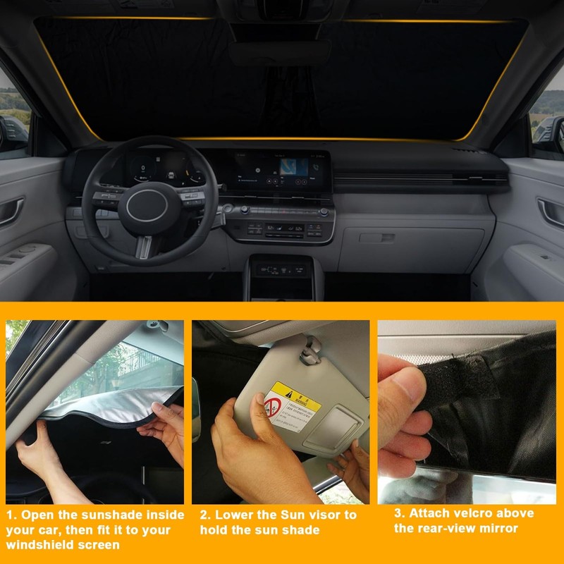 Sunshade for Car Windshield Fit Hyundai Kona 2024 2025 Windshield