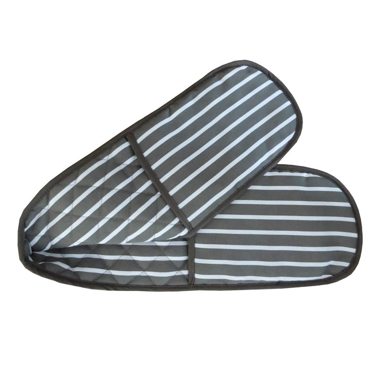 Butchers Stripe Printed Cotton Bib Apron & Double Oven Glove