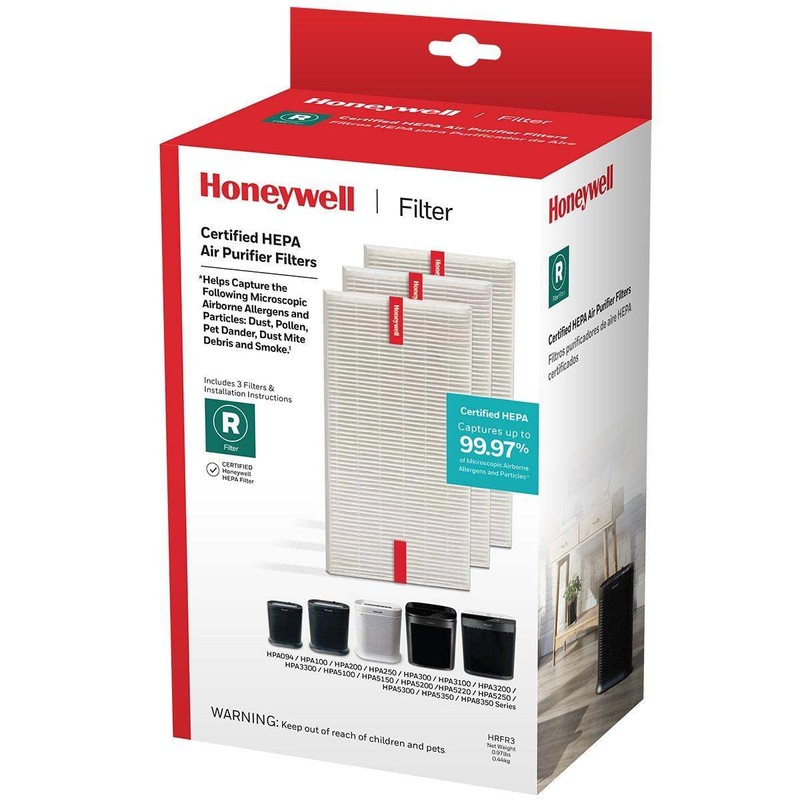 Honeywell HEPA Air Purifier Filter R, 3-Pack for HPA 100/200/300,