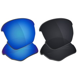 Galvanic Replacement Lenses for Oakley Flak Beta Sunglasses - Ice + Black Polarized - Combo Pack