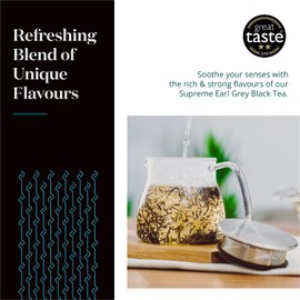 Supreme Earl Grey Tea Loose Leaf - Natural Blend of Sri Lankan Black Tea, Bergamot Extract & Blue Cornflowers - Rich Citrusy & Floral Notes - Easy to Brew Earl Grey Tea by The Tea Makers of London