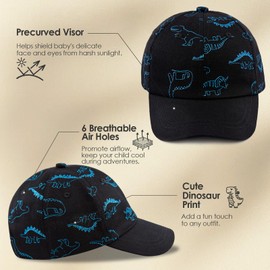 POMIJIAN Toddler Baseball Hat Kids Sun Protection Baby Baseball Cap Outdoor Cotton Boy Ball Caps Girls Sun Hats (CA/US, Age, 2 Years, 5 Years, Black)