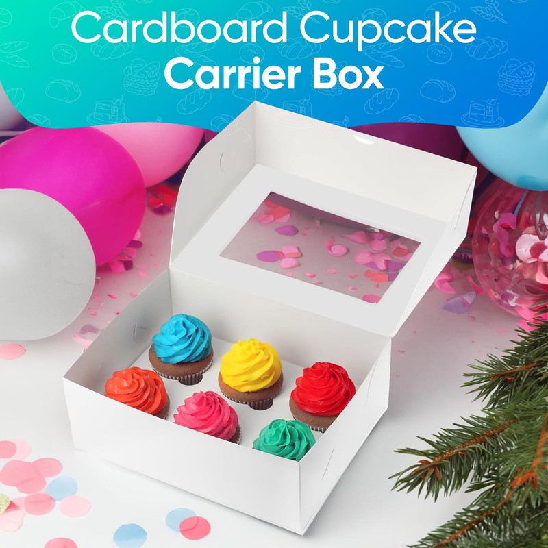 Albert Austin Cupcake Box Hold 6 Standard Cupcakes Food Grade