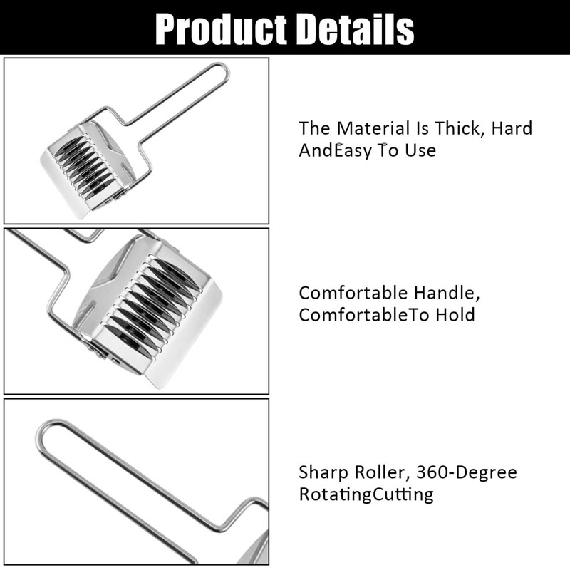 Premium Stainless Steel Noodle Cutter - Lattice Roller Pasta Maker