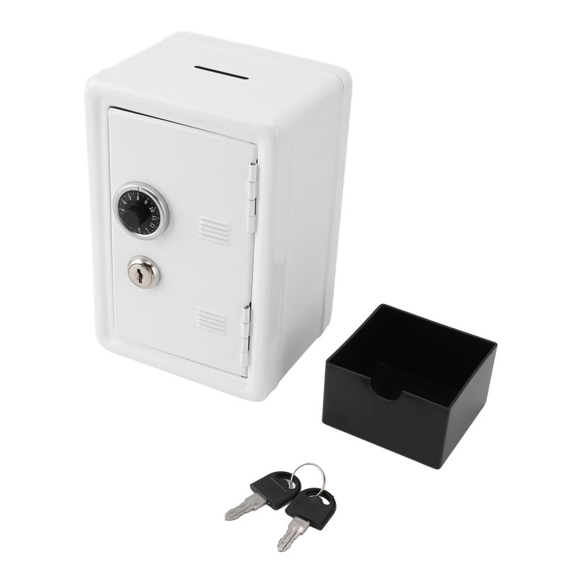 Money Bank Creative Cute Metal Vertical with Lock Keys Cash