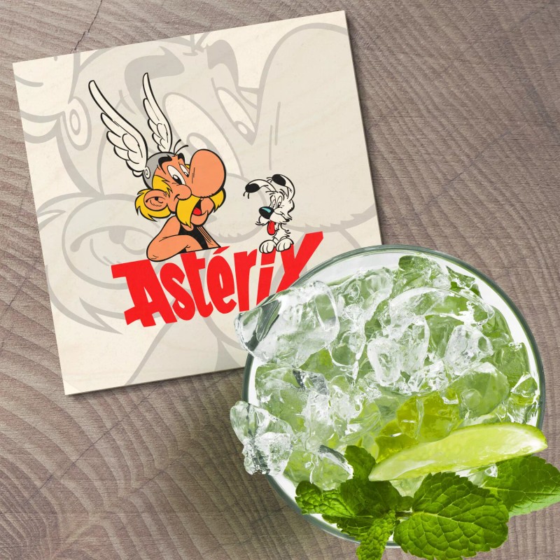 Unbranded Asterix Cartoon 4'' X 4'' Square Wooden Coaster