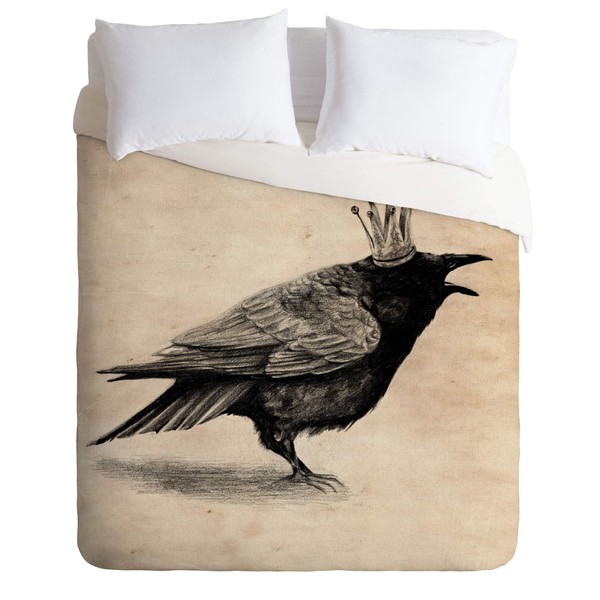 Society6 Anna Shell Raven Duvet Cover Set with Pillowcase(s), King,