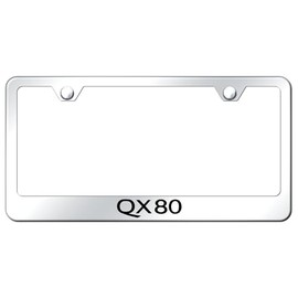 Au-TOMOTIVE GOLD Laser Etched Logo Stainless Steel License Plate Frame for Infiniti QX80 (Chrome)