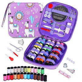Mini Sewing Kits, Needle and Thread Kit with Basic Sewing Supplies and Accessories, Travel Portable Sewing Kit for Emergency Repairs, Home, Hand Sewing Set for Beginners,Adults (Alpaca)