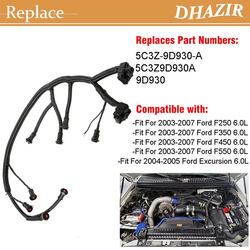 FICM Engine Fuel Injector Module Wiring Harness Compatible with 2003-2007
