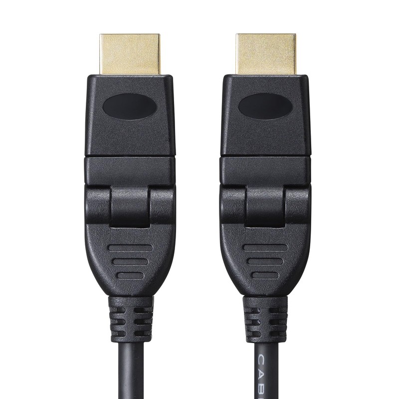 Sanwa Supply KM-HD20-3D20N High-Speed HDMI Cable (3D Connector) (Black, 6.6