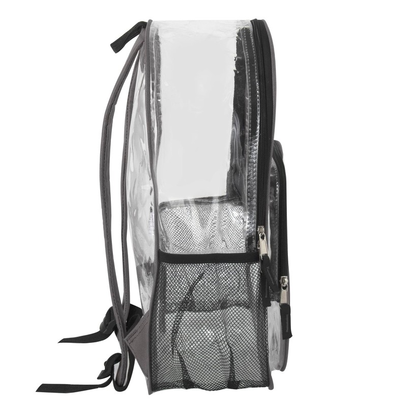 Summit Ridge Waterproof Clear Backpack with Water Bottle Holder Stadium