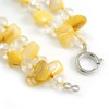 Avalaya Two Row Layered Yellow Shell Nugget and Transparent Glass