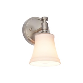 Hanaloa Wall Sconces, Traditional Brushed Nickel 1 Light Sconce, Wall Light with Opal Glass Shade for Bedroom Bathroom Living Room & Hallway Vanity Lighting Fixture