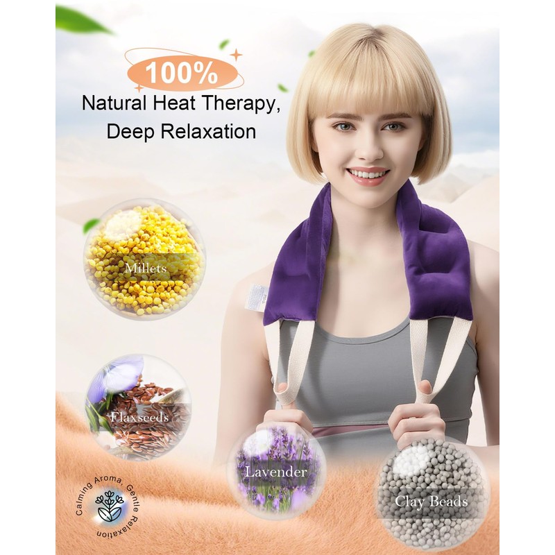 Heating Pad Microwavable for Neck Shoulders Back with Handles, Magic