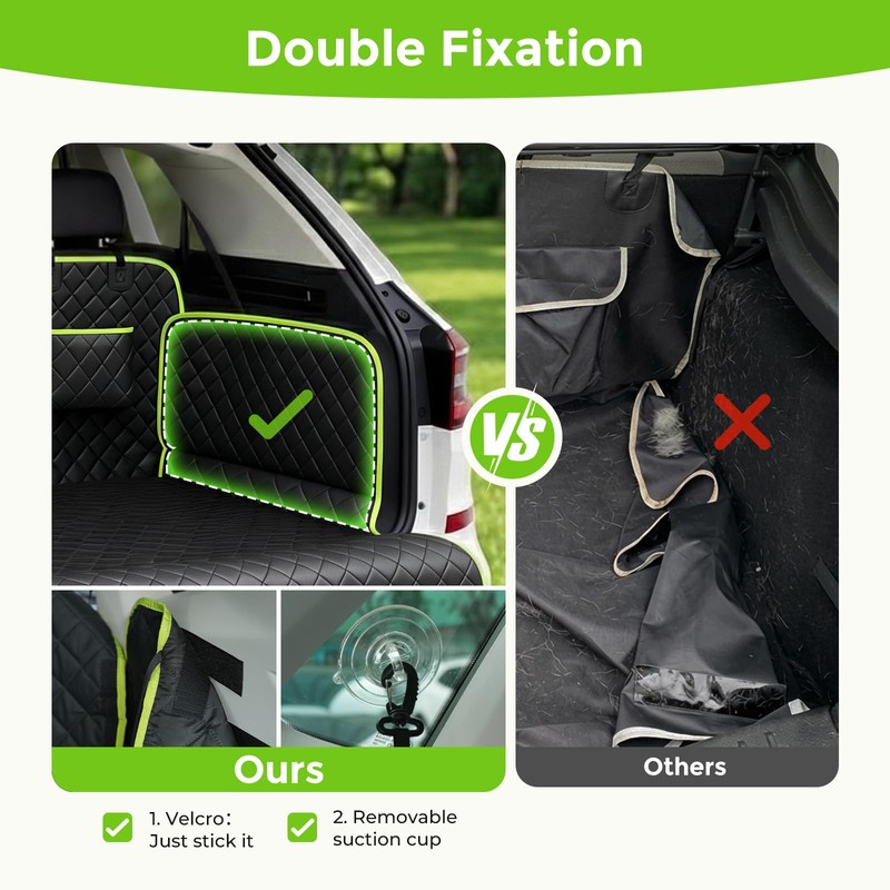 SUV Cargo Liner for Dogs, Upgraded Scratch-proof Leather 15.79" Heightened