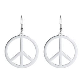 Peace Earrings Geometric Large Round Statement Earrings Hippie Studs Jewellery Accessories Girls Women, Stainless Steel