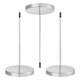 3 Pcs Receipt Spike,Metal Ticket Spike Holder Restaurant Desk Bill Check Rack Kitchen Memo Hutch Organizer Spikes Order Tab Pads Grabber Straight Rod Note Round Stand,For Kitchen Office Hotel (Silver)