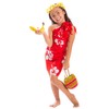 1 World Sarongs Girls Hibiscus Floral Half Sarong in Red/White