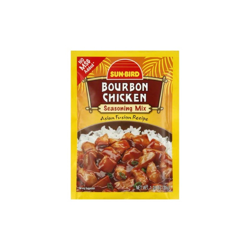 Sunbird Bourbon Chicken Seasoning Mix, 1.25 Ounce Packets (Pack of