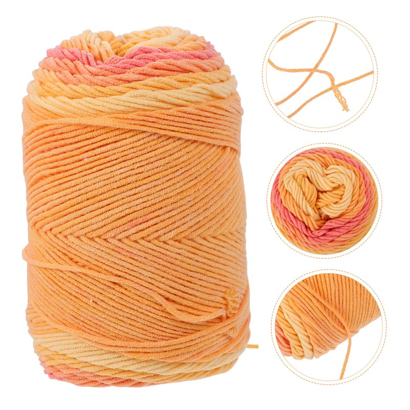 DOITOOL 1roll Rainbow Yarn Ply Soft Weaving String for Handmade